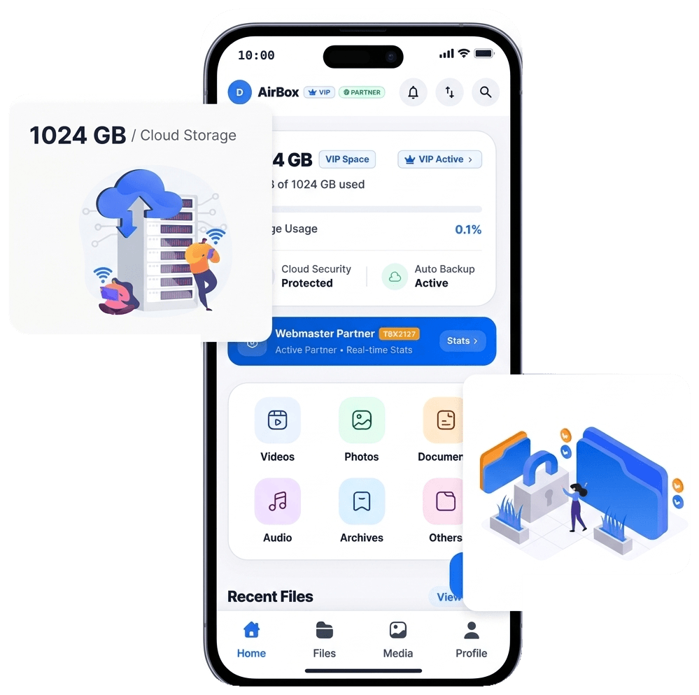 AirBox 1024 GB Mobile App Interface Preview